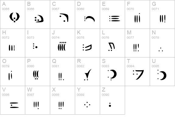 Vorlon uppercase A-Z preview