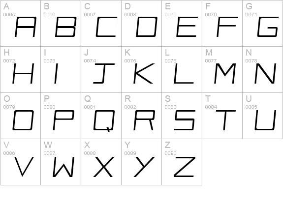 Vox-Slanted uppercase A-Z preview