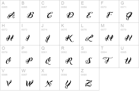 VTC-BadTattooHandOne uppercase A-Z preview