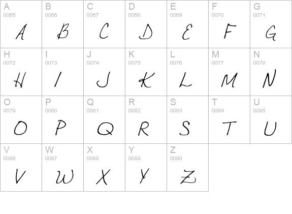 VTC JoeleneHand Regular Italic uppercase A-Z preview