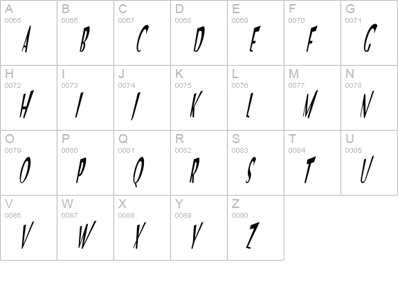VTC Optika Regular Italic uppercase A-Z preview