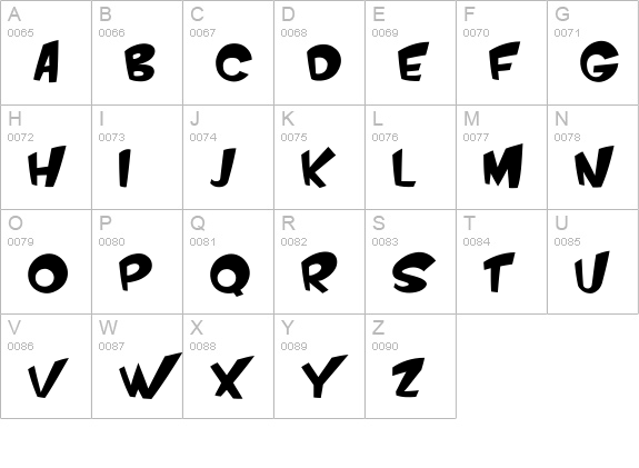 VTC ScreamItLoud Regular uppercase A-Z preview