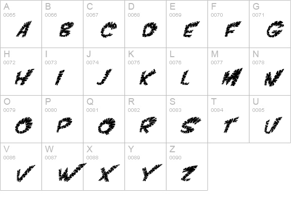 VTC ScreamItLoudSliced Italic uppercase A-Z preview