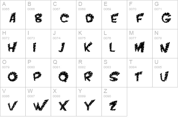 VTC ScreamItLoudSliced Regular uppercase A-Z preview