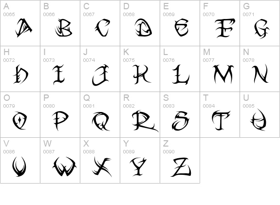 VTC Tribal Regular uppercase A-Z preview