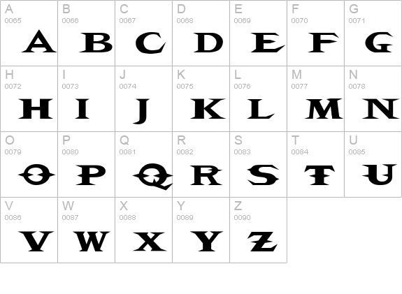 VTCBelialsBlade Regular uppercase A-Z preview