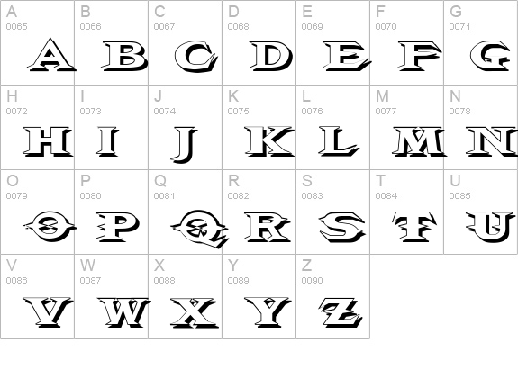 VTCBelialsBladeShadow uppercase A-Z preview