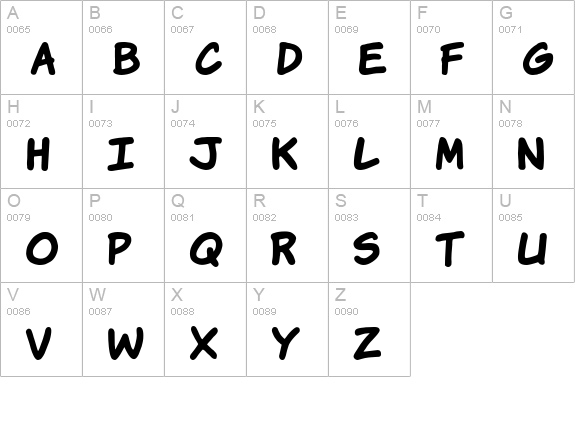 VTCKomixationHandBold uppercase A-Z preview