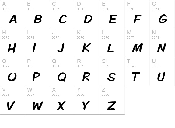 VTCKomixationRegular uppercase A-Z preview