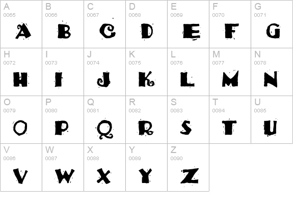 VTCojones uppercase A-Z preview