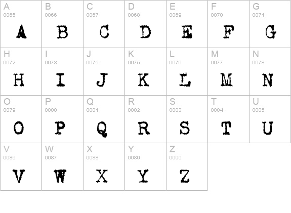 VTCorona uppercase A-Z preview