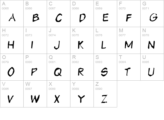 VTCSundayKomixKrumpled uppercase A-Z preview