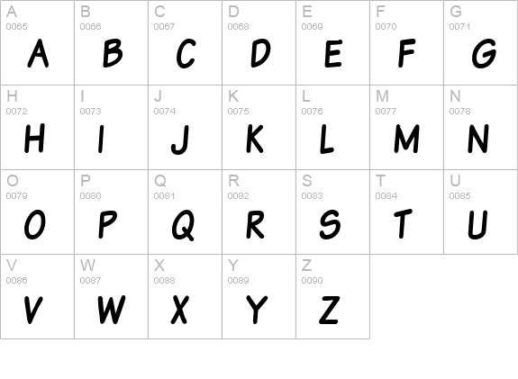 VTCSundayKomixTall uppercase A-Z preview