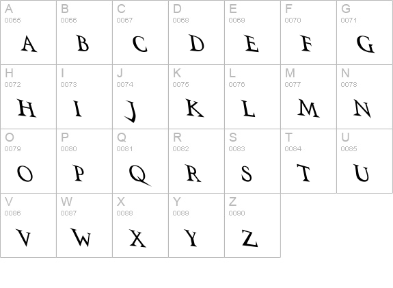 VTCSwitchbladeRomanceDrunk uppercase A-Z preview