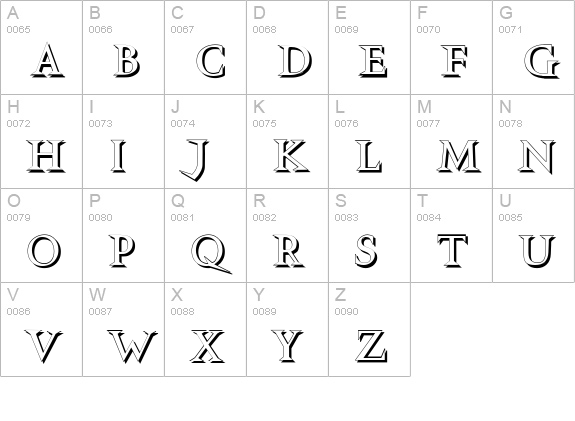 VTCSwitchbladeRomanceShadowed uppercase A-Z preview