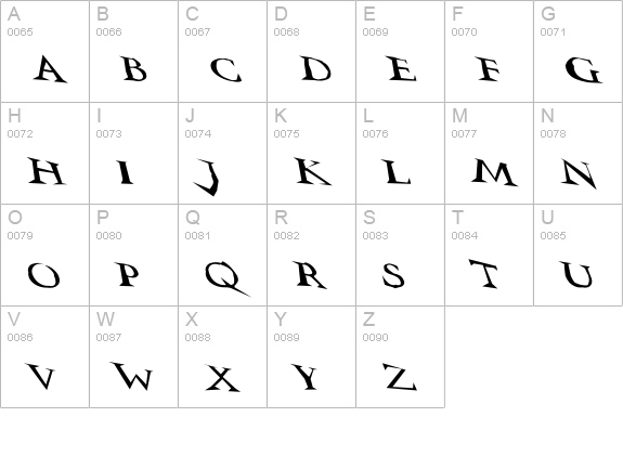 VTCSwitchbladeRomanceSloppyDrunk uppercase A-Z preview