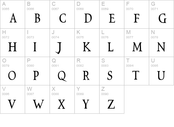 VTCSwitchbladeRomanceTall uppercase A-Z preview