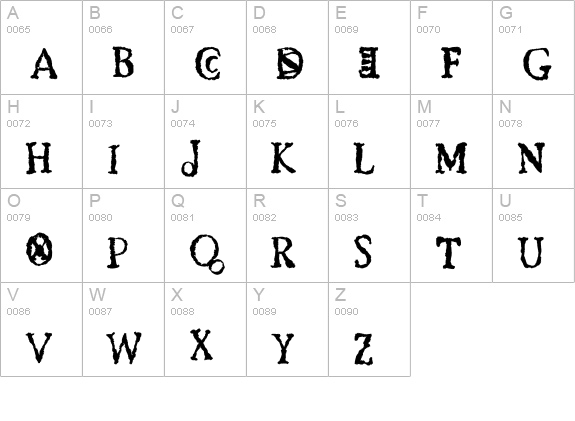 VTEbola Reston uppercase A-Z preview