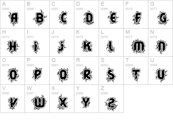 VTKS CORE uppercase A-Z preview
