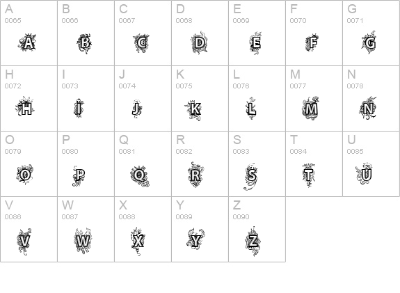 vtks Deja Vu uppercase A-Z preview