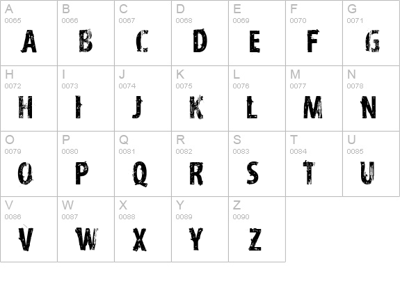vtks distress uppercase A-Z preview