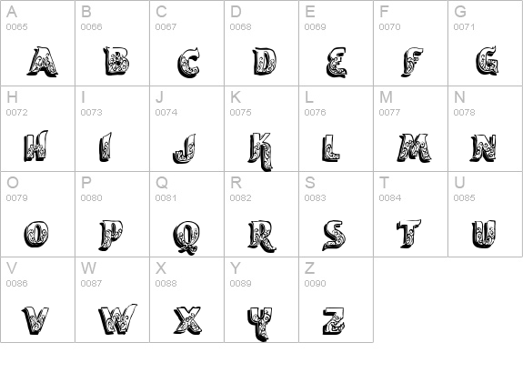 vtks encantar uppercase A-Z preview