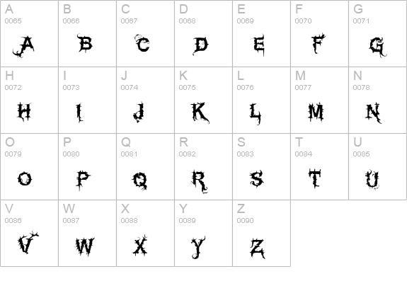 Vtks espinhuda uppercase A-Z preview