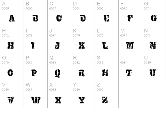 VTKS EXAME uppercase A-Z preview