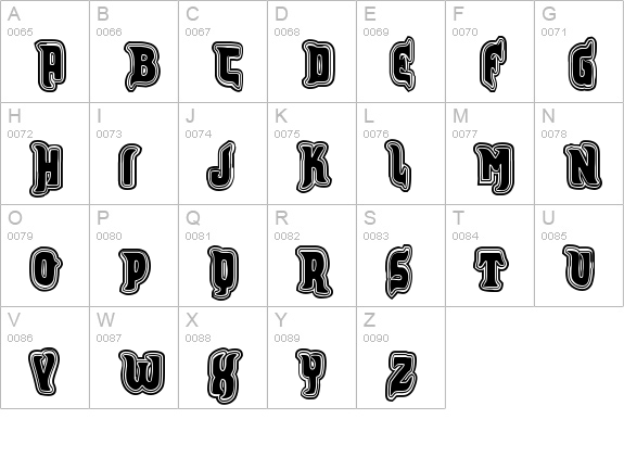 VTKS FURIOUS uppercase A-Z preview