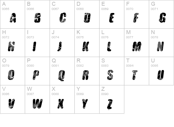 Vtks Hardness uppercase A-Z preview