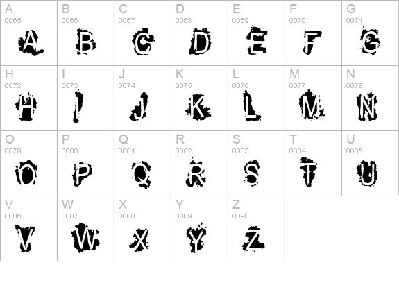 VTKS REFUSED uppercase A-Z preview