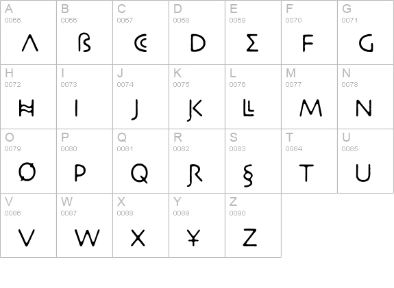 VTNecrotic Tissue uppercase A-Z preview