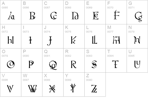VTPompousCircumstanceChiseled uppercase A-Z preview