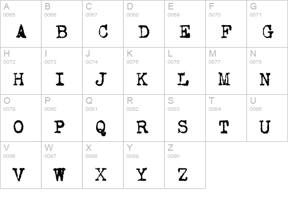 VTypewriter-Corona uppercase A-Z preview