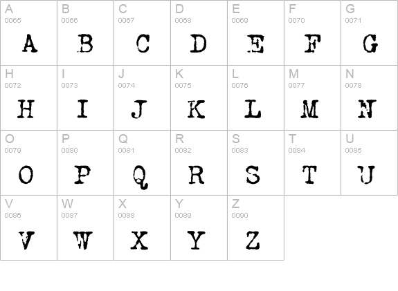 VTypewriter-RemingtonPortable uppercase A-Z preview