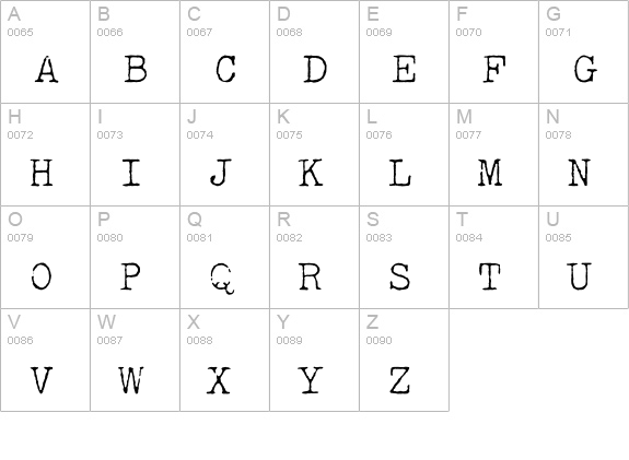 VTypewriter-Royal uppercase A-Z preview
