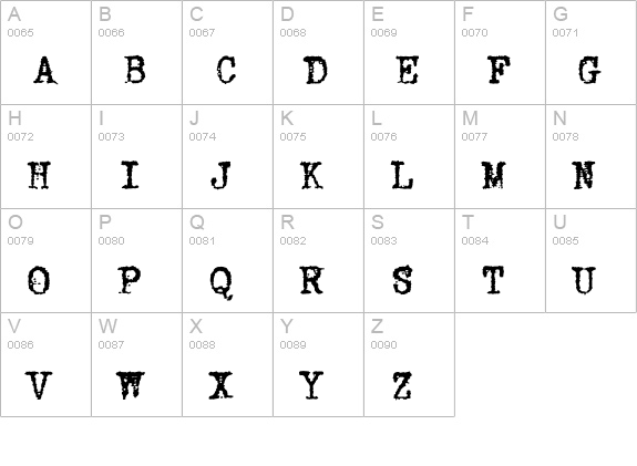 VTypewriter-RoyalElite uppercase A-Z preview