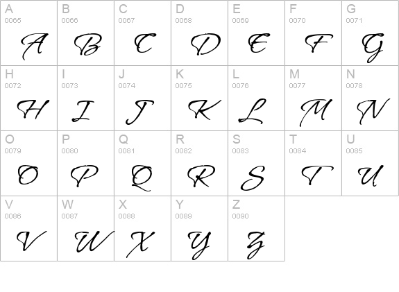 Vujahday Flourish uppercase A-Z preview
