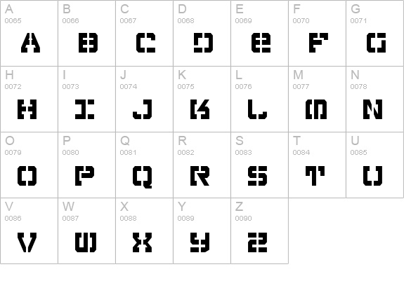 Vyper Condensed uppercase A-Z preview