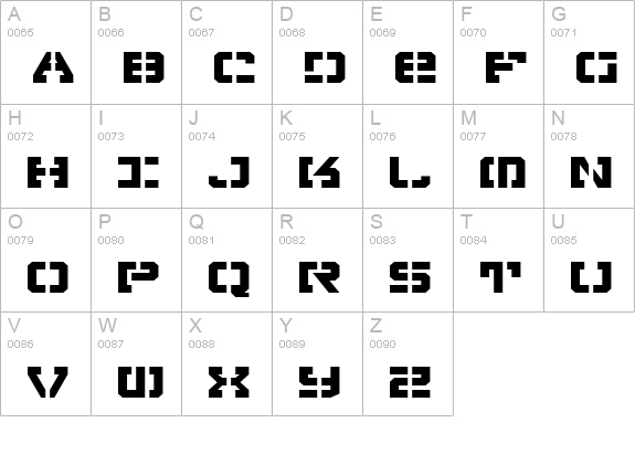 Vyper Expanded uppercase A-Z preview