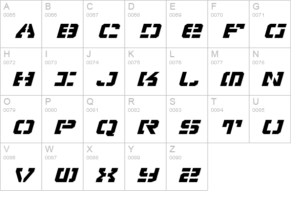Vyper Expanded Italic uppercase A-Z preview