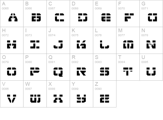 Vyper Laser uppercase A-Z preview