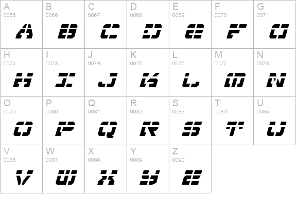 Vyper Laser Italic uppercase A-Z preview