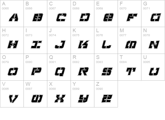 Vyper Pro Italic uppercase A-Z preview