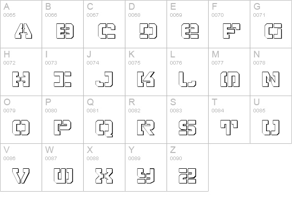Vyper Shadow uppercase A-Z preview