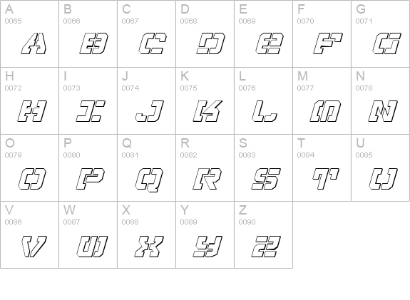 Vyper Shadow Italic uppercase A-Z preview