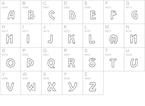 W.J. Pearce hollow uppercase A-Z preview