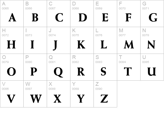 W690-Roman-Bold uppercase A-Z preview