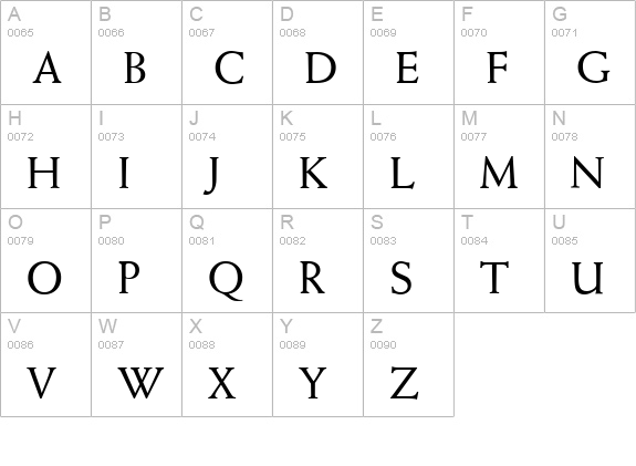 W690-Roman-Regular uppercase A-Z preview