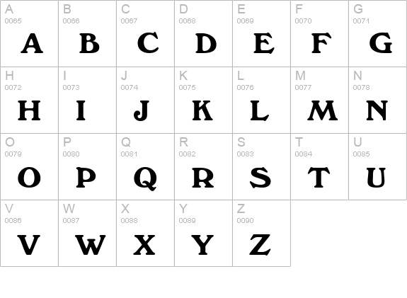 W730-Roman-Bold uppercase A-Z preview